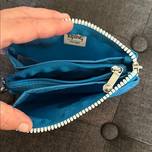 Kipling Turquoise Pouch with Keychain - Picture 3 of 3